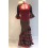 VESTIDO FLAMENCA MARRON Y ROJO CON MANGAS