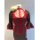 VESTIDO FLAMENCA MARRON Y ROJO CON MANGAS