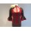 VESTIDO FLAMENCA MARRON Y ROJO CON MANGAS