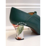 ZAPATO FLAMENCO VERDE TACON PINTADO A MANO