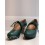 ZAPATO FLAMENCO VERDE TACON PINTADO A MANO