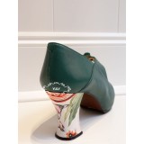 ZAPATO FLAMENCO VERDE TACON PINTADO A MANO