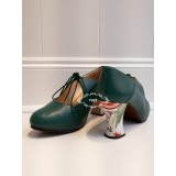 ZAPATO FLAMENCO VERDE TACON PINTADO A MANO