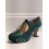 ZAPATO FLAMENCO VERDE TACON PINTADO A MANO
