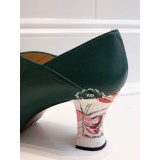 ZAPATO FLAMENCO VERDE TACON PINTADO A MANO