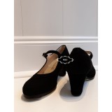 ZAPATO FLAMENCO PROFESIONAL HEBILLA ANTE NEGRO ANTE DE  BEGOÑA CERVERA