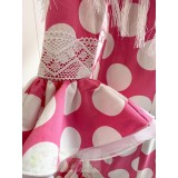 VESTIDO FLAMENCA ROSA LUNARES BLANCOS