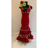 VESTIDO FLAMENCA LUNARES BOTONES | Yuly
