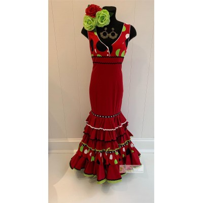 VESTIDO FLAMENCA LUNARES BOTONES | Yuly