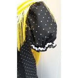 VESTIDO NEGRO CON LUNARES BLANCOS | Yuly