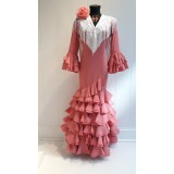 VESTIDO FLAMENCA PLUMETI ROSA EMPLOVADO | Yuly