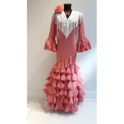 VESTIDO FLAMENCA PLUMETI ROSA EMPLOVADO | Yuly