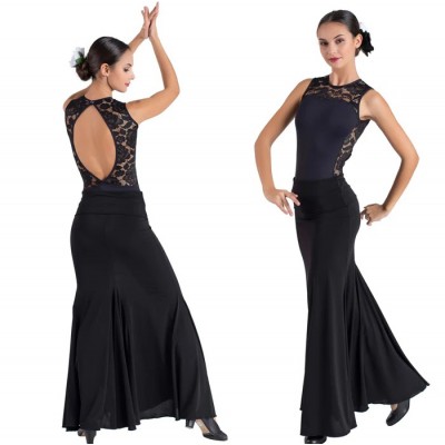 FALDA FLAMENCA ENTALLADA CON CINTURILLA FAJIN | Yuly