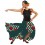 FALDA FLAMENCO VERDE CON GODETS ESTAMPADOS EN TONO VERDE | Yuly