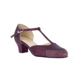 ZAPATO BAILE EVA GRANATE BRILLO MERLET | Yuly
