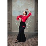 FALDA FLAMENCO VOLUTA CON CINTURILLA FAJÍN