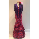 VESTIDO FLAMENCA LUNARES LILAS Y MORADOS | Yuly