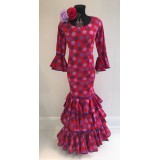 VESTIDO FLAMENCA LUNARES LILAS Y MORADOS | Yuly