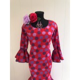 VESTIDO FLAMENCA LUNARES LILAS Y MORADOS | Yuly